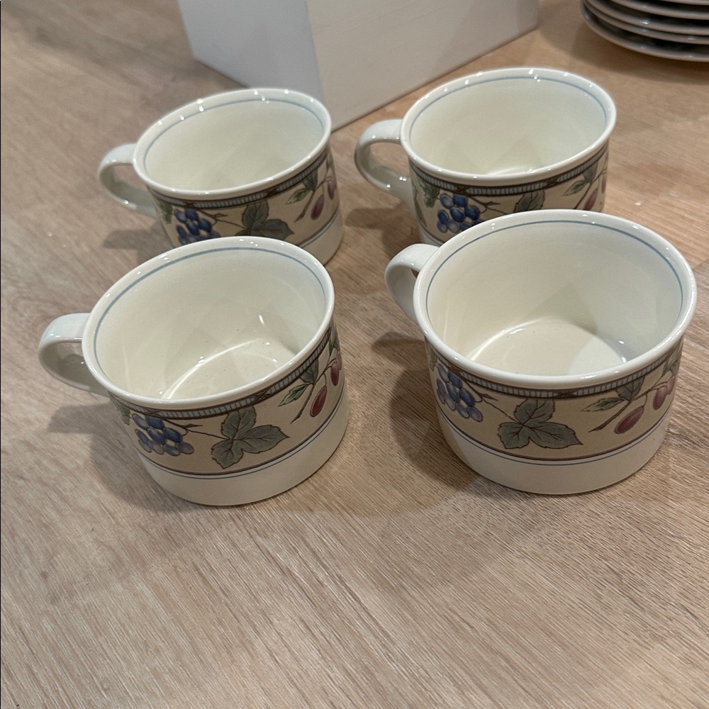 4 Mikasa Intaglio  “Garden Harvest” Coffee/Tea Cups